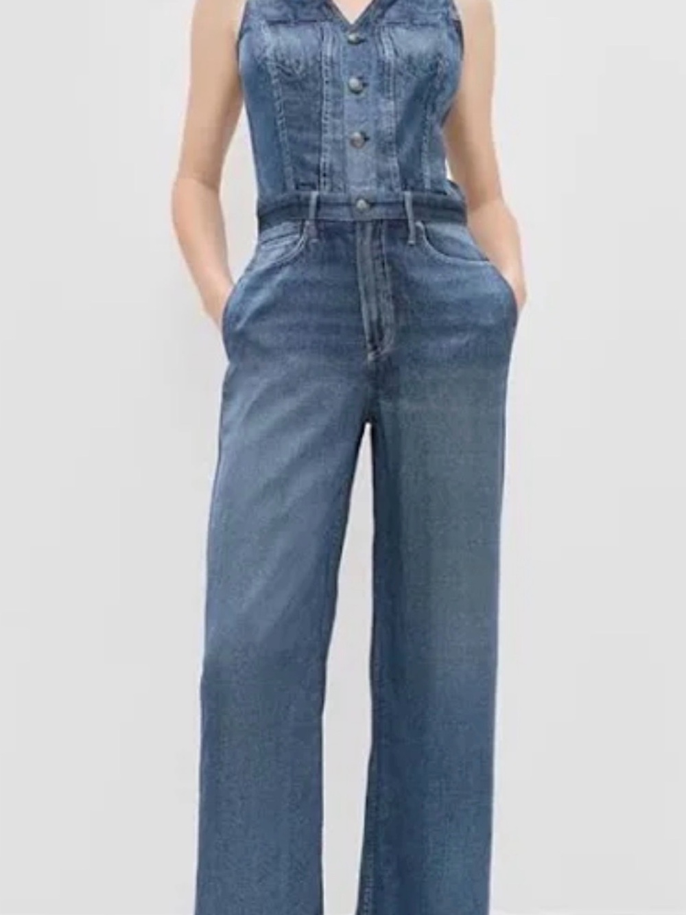 Denim Womens Jeans Jumpsuit - Blue